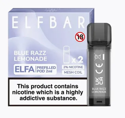 Elf Bar Elfa Pod Prefilled Starter Kit 850mAh Blue Razz Lemonade Green - Фото 3